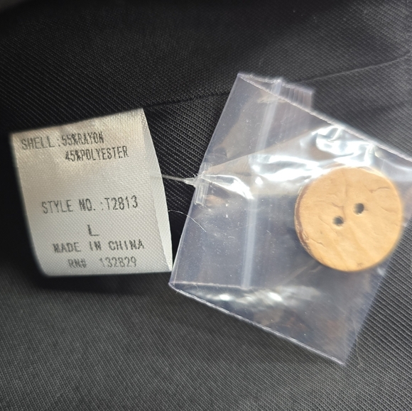 ROBERTSON + RODEO Gabrielle Tuxedo Vest Black Button Tie Back Women's Large Chic - Picture 7 of 10